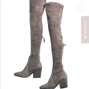 Goodnight macaroon knee high suede boots